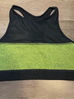 Black and Lime Green Racerback Sports Bra